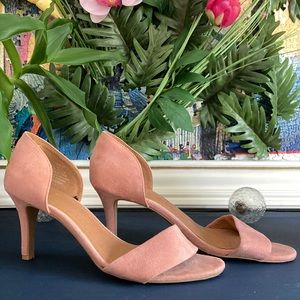 H&M faux suede pink heels